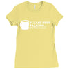 please stop talking it's too early coffee Ladies Fitted T-Shirt