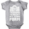 training to unlock my titan form Baby Bodysuit