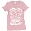 Never Underestimate Dog Rescuer Who Was Born February Ladies Fitted T-Shirt
