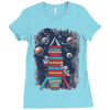 reading rocket ship Ladies Fitted T-Shirt