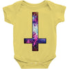 inverted galaxy cross funny  religion banter space fashion new Baby Onesie