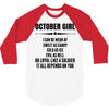 Super October Girl 3/4 Sleeve Shirt