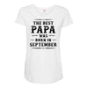 The Best Papa Was Born In September Maternity Scoop Neck T-shirt