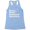 bears, beets, battlestar galactica Racerback Tank