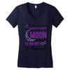 i love someone with pancreatic cancer to the moon &amp; back to infınıty Women's V-Neck T-Shirt
