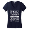 Born In February Women's V-Neck T-Shirt