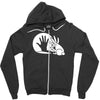 rabbit silhouette Zipper Hoodie