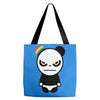 angry panda rainbow Tote Bags