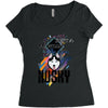 who loves husky Women's Triblend Scoop T-shirt