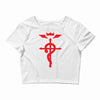 fma full metal alchemist cross inspired ladies Crop Top