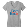 tacos  beer '16 Women's V-Neck T-Shirt