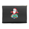 santa with piles of christmas Accessory Pouches
