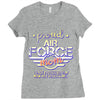 military, women's proud air force mom of her military son u Ladies Fitted T-Shirt