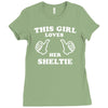 this girl loves her sheltie Ladies Fitted T-Shirt