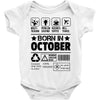 Born In October Baby Onesie