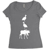 duck duck moose funny Women's Triblend Scoop T-shirt