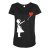 banksy style Maternity Scoop Neck T-shirt