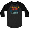 Summer Night Bonfires Beer 3/4 Sleeve Shirt