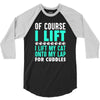 cat cats lift lifting fitness 3/4 Sleeve Shirt