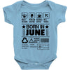 Born In June Baby Onesie