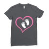 Baby Girl with Heart Any Name Customized Ladies Fitted T-Shirt
