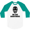 we are anonymous tshirt pipa sopa acta v for vendetta hacker's t shirt 3/4 Sleeve Shirt