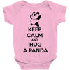 keep calm and hug a panda Baby Bodysuit