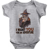 i want you for an adventure Baby Bodysuit