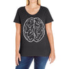 funny male brain ideal birthday gift or present Ladies Curvy T-Shirt