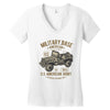 american army jeep Women's V-Neck T-Shirt