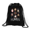 Women's March We are Human Drawstring Bags