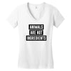 animals are not ingredients Women's V-Neck T-Shirt