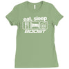 eat sleep boost Ladies Fitted T-Shirt