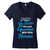 Pop Was Created because Grankids Need Real Heroes Women's V-Neck T-Shirt
