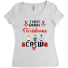 first grade christmas crew Women's Triblend Scoop T-shirt