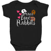 peace love rabbits Baby Bodysuit