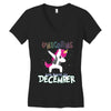 Born Unicorns-Born December Women's V-Neck T-Shirt