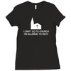 i can't go to church i'm allergic to nuts Ladies Fitted T-Shirt