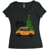 merry christmas car Women's Triblend Scoop T-shirt
