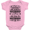 Real Kings Are Born On December 1 Baby Onesie