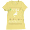 aries  christmas ugly sweater Ladies Fitted T-Shirt