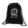 the girl and the dragon Drawstring Bags