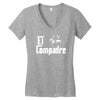 el compadre   the godfather in spanish espanol movie symbol mexcian te Women's V-Neck T-Shirt