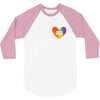 Rainbow Equality Heart 3/4 Sleeve Shirt