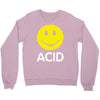 acid house smiley face 90's rave club hardcore party Crewneck Sweatshirt