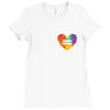Rainbow Equality Heart Ladies Fitted T-Shirt