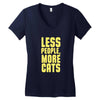 less people, more cats Women's V-Neck T-Shirt