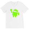 android eats apple V-Neck Tee