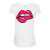 sexy lip biting Maternity Scoop Neck T-shirt