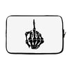 middle finger skeleton bone skull grafitti art Laptop sleeve